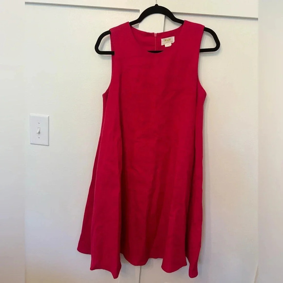 Maeve from Anthropologie Melbourne Hot Pink 100% Linen Swing Dress Size Small - Picture 2 of 8